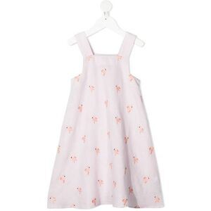NWT Stella McCartney Kids lilac A-line dress with pink flamingo embroidery.  Siz